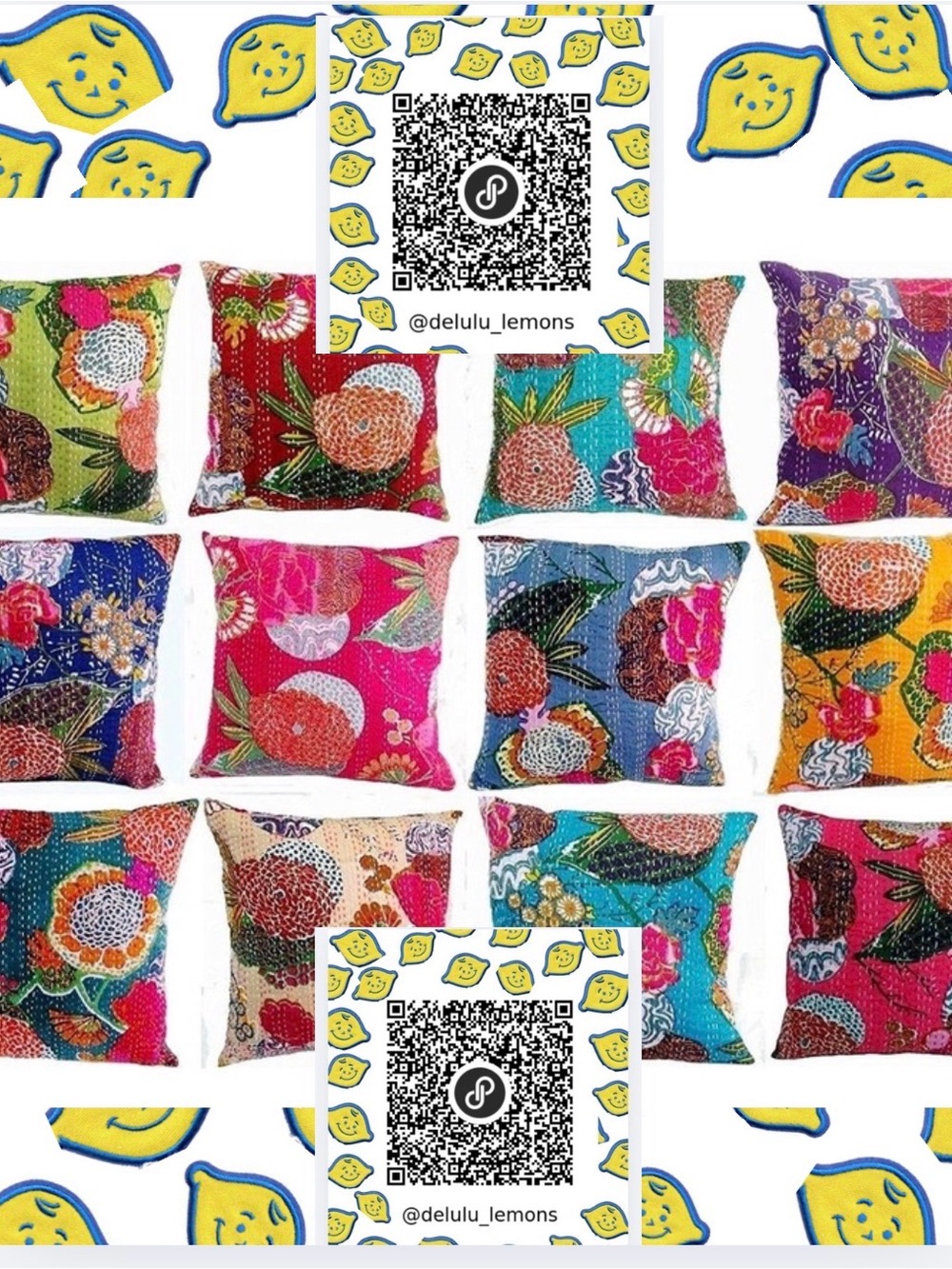 (1)Kantha Pillow Covers